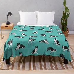 Border Collie Pattern Throw Blanket Blankets For Bed Quilt Polar Bed covers valentine gift ideas Blankets