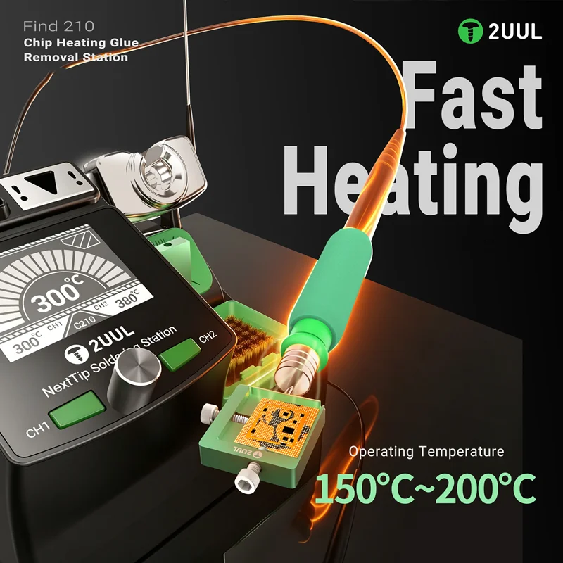 2UUL FD40 Find 210 MINI Chip Heating Glue Removal Station for Mobile Phone IC Chip Adhesive Removing Repair Tool