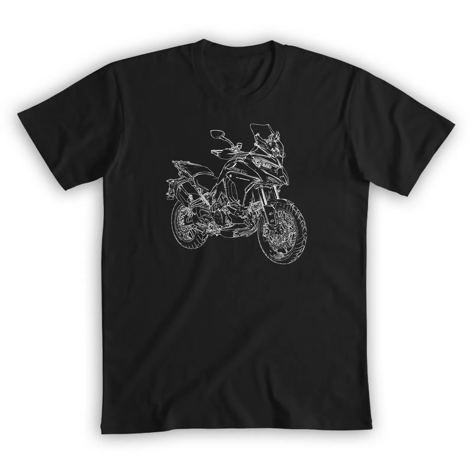 2024 Men T Shirt Casual Multistrada V4 Classic Logo T-shirt Graphic Summer Short Sleeves 100% Cotton S-3XL Cool Tee