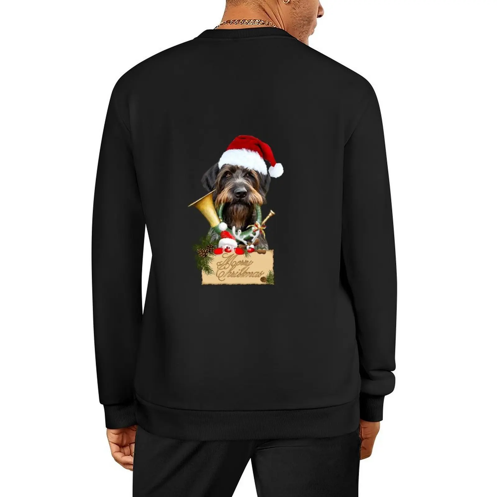 

Wirehaired Pointer, Dog Christmas Pullover mens clothing korean style clothes anime clothes men's clothing sweatshirt male