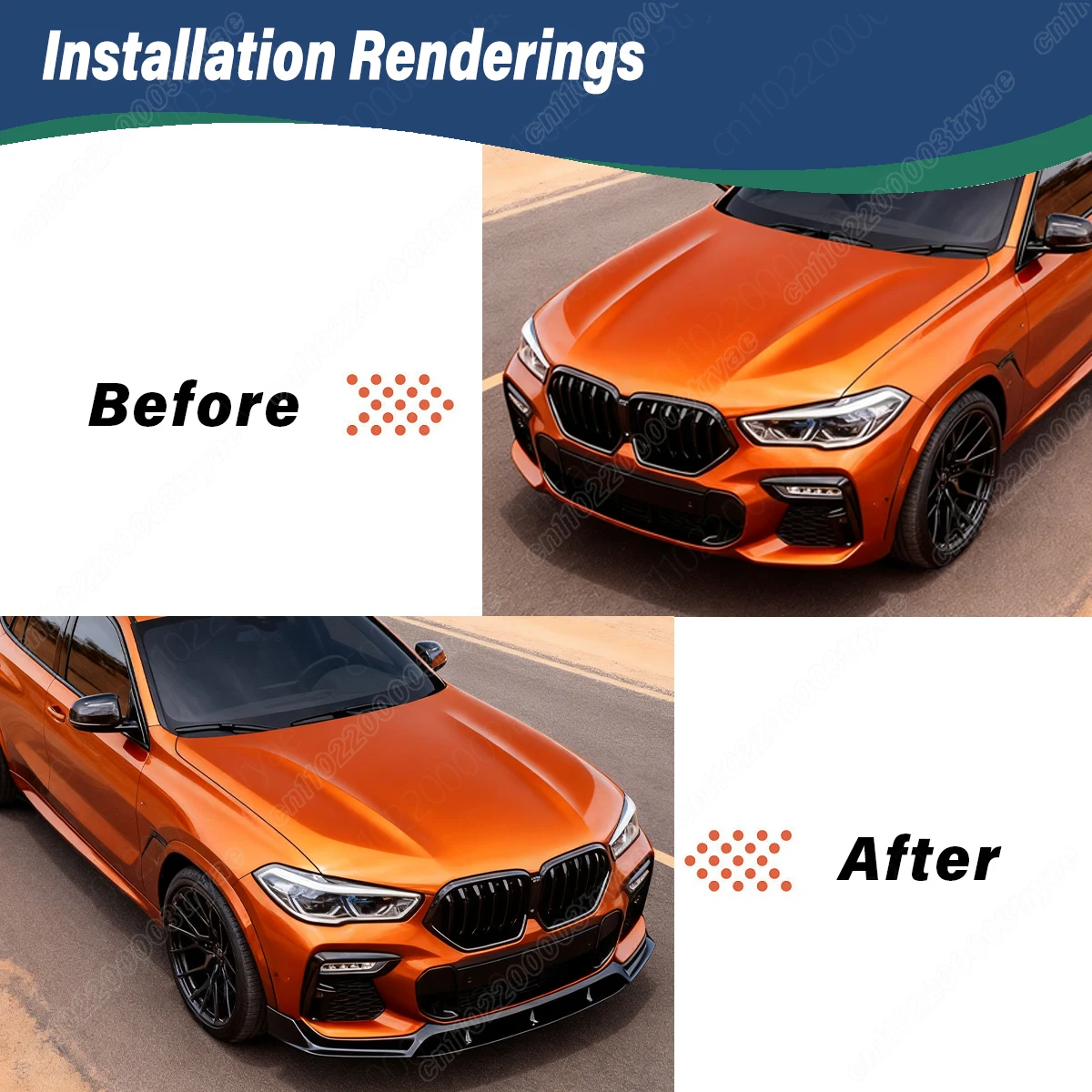 For BMW X6 G06 M Sport 2020 2021 2022 2023 2024 Automotive Front Bumper Lower Lip Protector Spoiler Lip Splitter Body Trim Kit