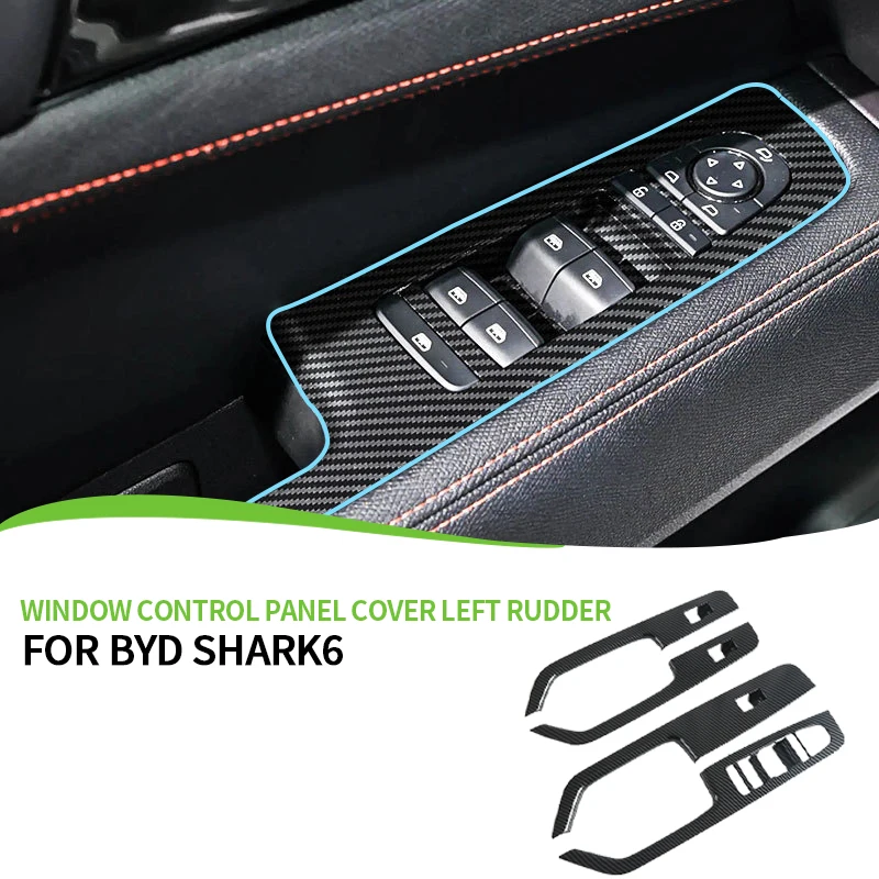 

Внутренняя панель отделки для BYD Shark 6, материал ABS, дверная кнопка, кнопка окна автомобиля, крышка, крышка, кнопка, накладка для Shark 6,