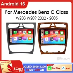 Android 16 For Mercedes Benz C Class W203 C200 C320 C350 CLK W209 2002 - 2005 Car Radio Multimedia Video Player Navigation GPS