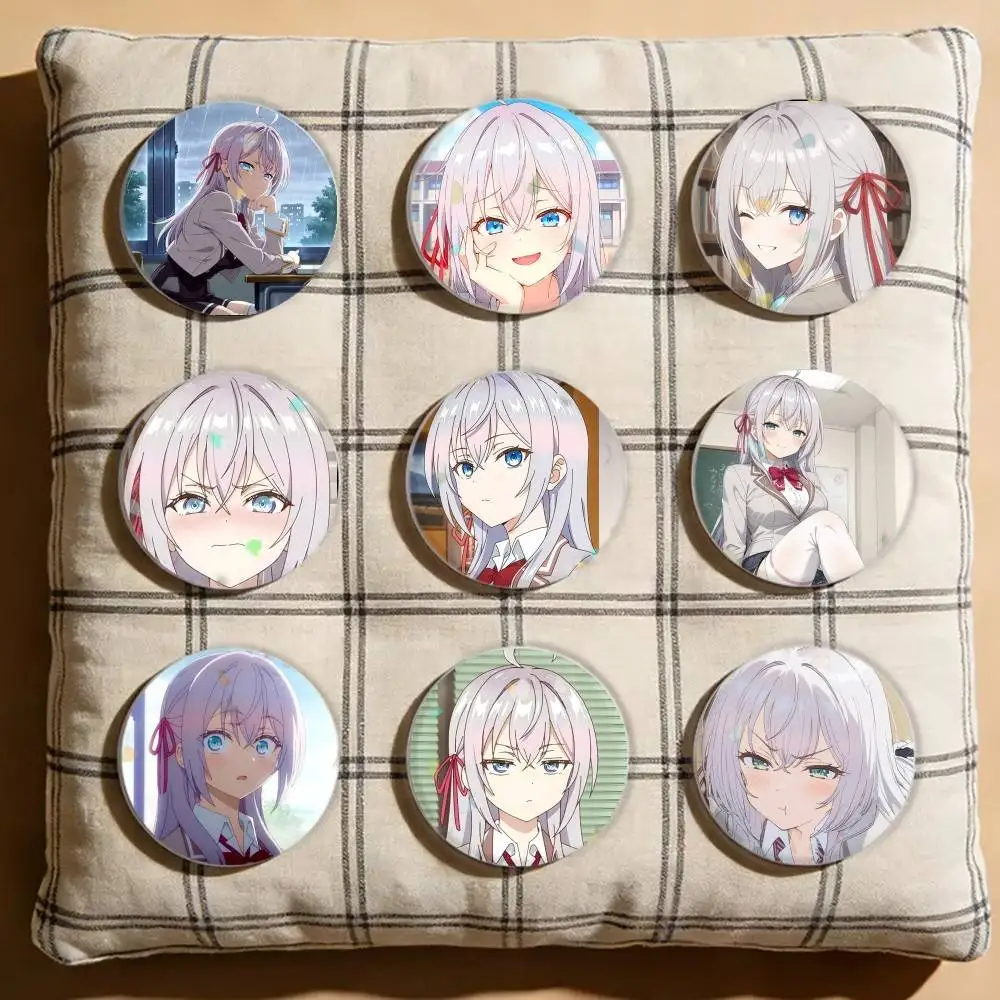Alya Sometimes Hides Her Feelings in Russian Alisa Laser Badge Creative Pins Brooch for Bag Clothes Hat Decor Gifts Fans Collect