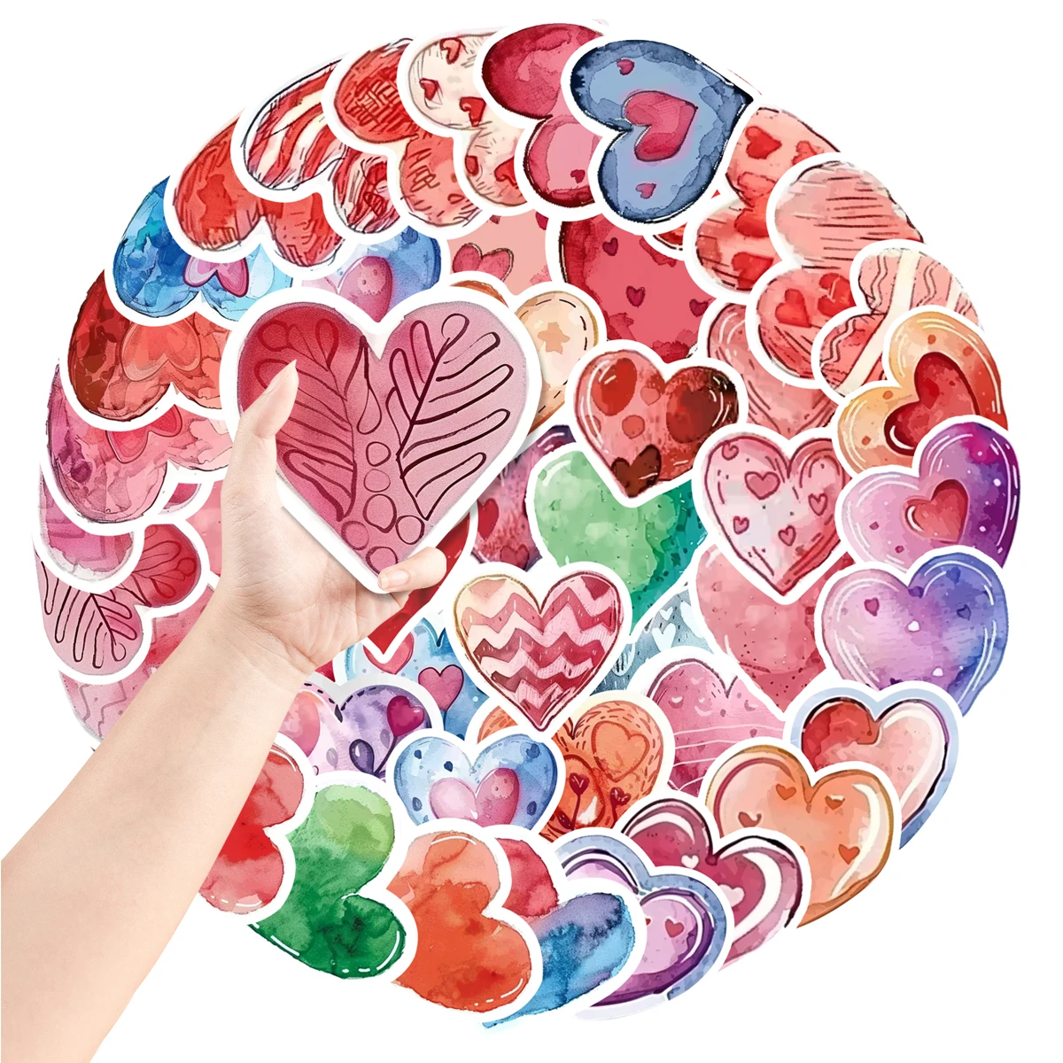 50pcs Love Valentine\'s Day Stickers Heart Love for Computers, Mobile Phones, Tablets, Decorative Stickers