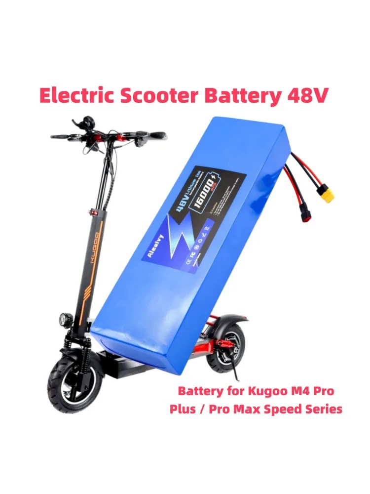 Aleaivy Original Elektroroller-Akku 48V 13S5P 10/12/14/16/20Ah Li-Ionen-Akku, integriertes 30A BMS, für Kugoo M4/M4Pro/Max Speed Serie