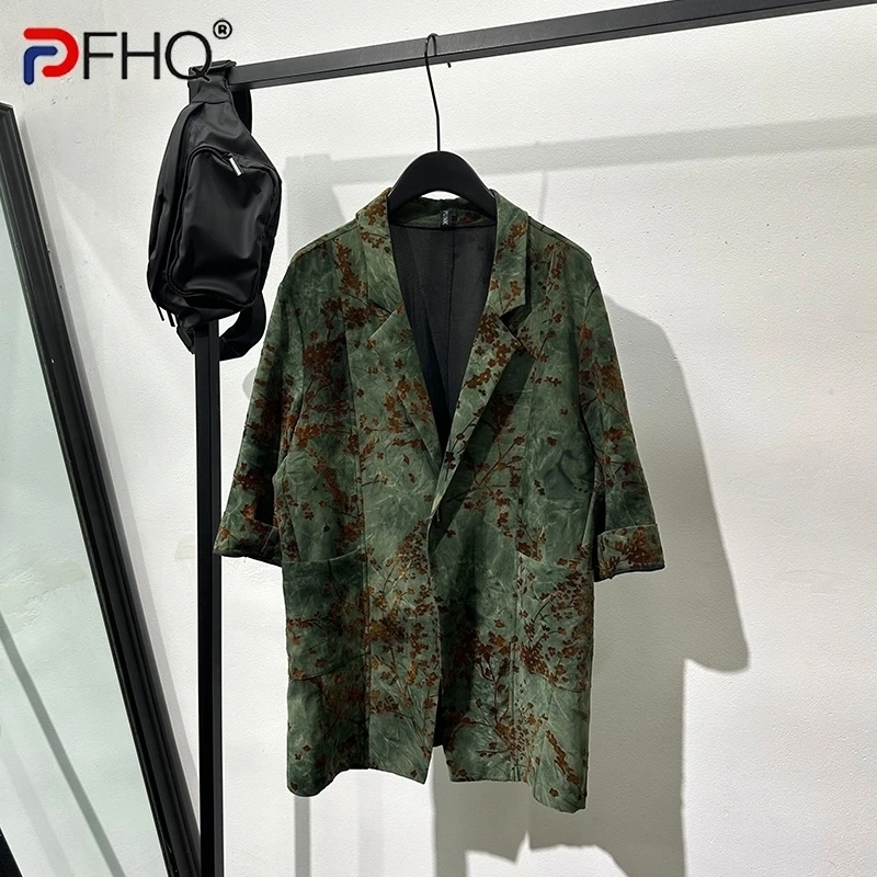 

PFHQ Summer Trendy Print Loose Fitting Male Shirts Creativity Art Single Breasted Haute Quality Pockets Men's Tops New 21Z4930