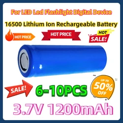 For LED Led Flashlight Digital Device 3.7V 16500 Lithium Ion Rechargeable Battery 1200mAh 17500 Li-ion Cell Baterias