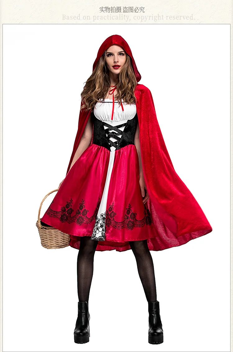 Erwachsene Cosplay Party Kostüm Rotkäppchen Halloween Europäischen Stil Empfohlenes Outfit für Erwachsene