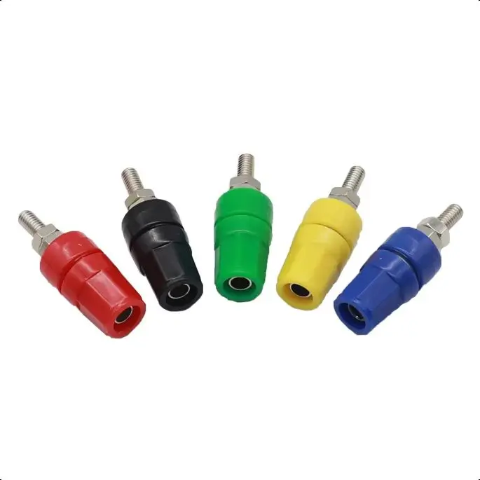 

【5-1PCS】M4X36 Pure Copper Terminal 4MM Banana Jack Socket 20A Binding Post Banana Plug Connector M4*36 Black Red Blue Green