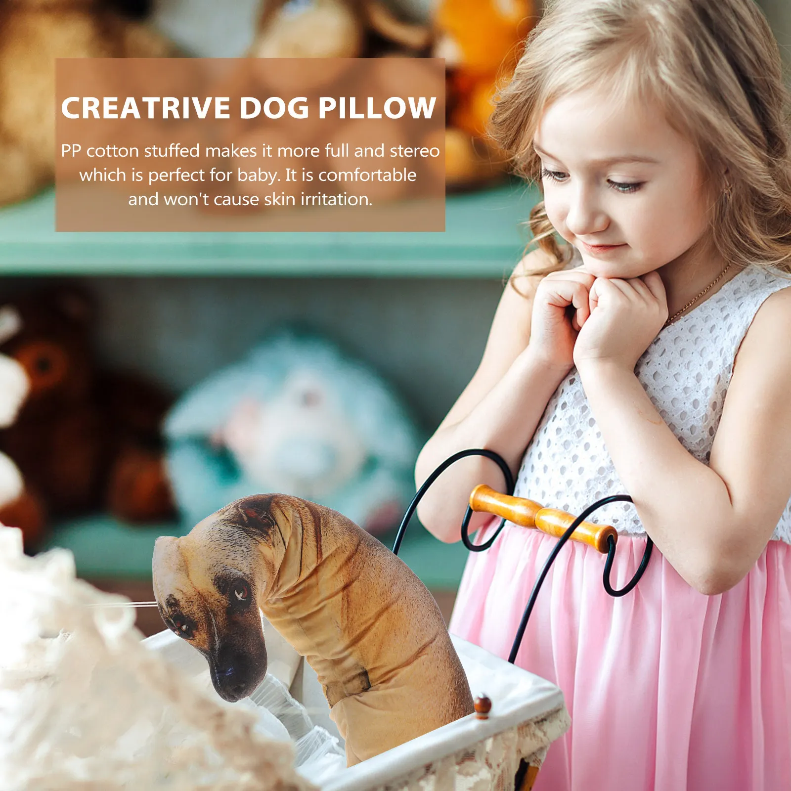 

3D-подушка в виде собаки: реалистичная декоративная подушка-обнимашка для гостиной, спальни, дивана, интерьера. Уютная имитация собаки.