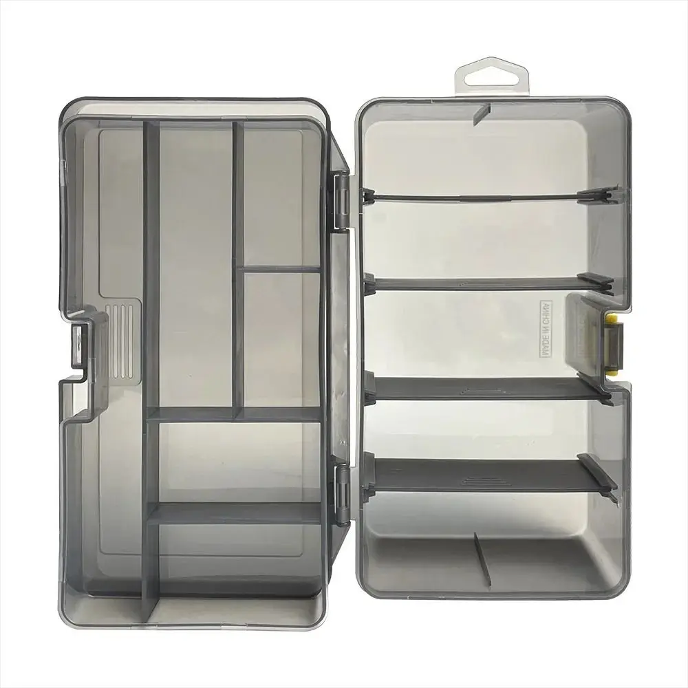 

Double Layer Fishing Tackle Box Plastic Waterproof Lure Hook Storage Case Flip Cover Transparent Bait Storage Container