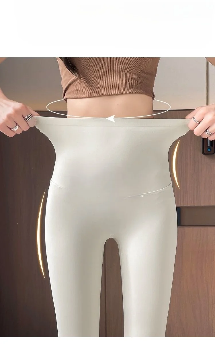 Pantalones de Yoga de longitud Extra para mujer, ropa corta con huecos medianos, piernas brillantes de seda perforada, divertido cordón ancho para Halloween