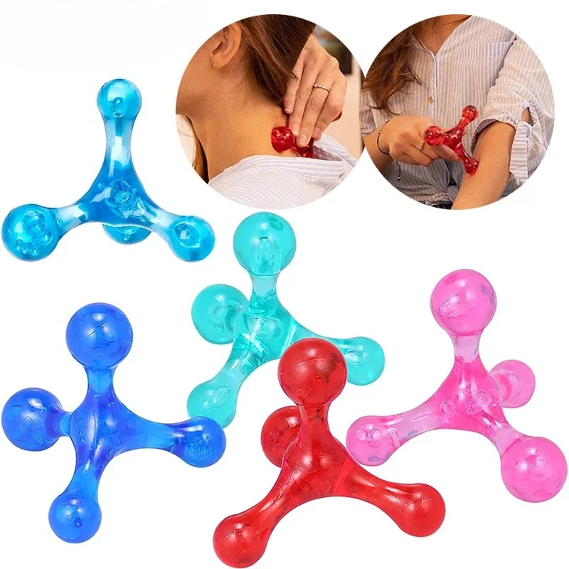 Handheld Deep Tissue Massager Back Pain Relief 4-Legged Acupressure Self-Massage Tool Gentle Trigger Point Therapy for Relaxatio