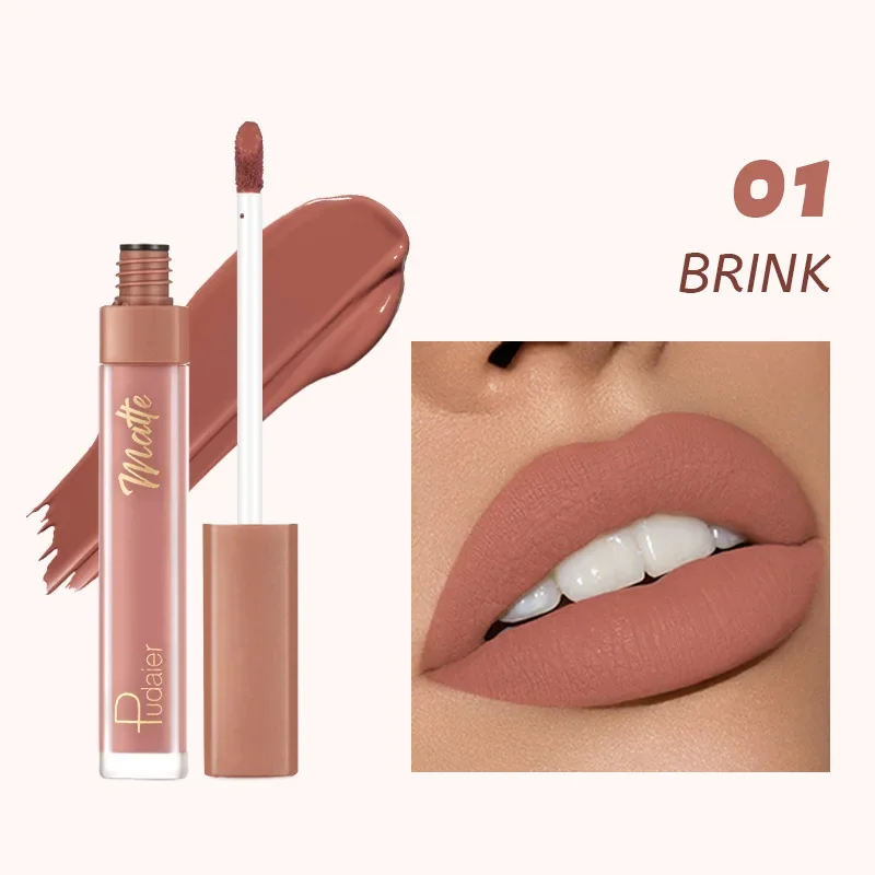 Brilho labial fosco para mulheres, lama de maquiagem, comércio exterior, batom spot, cosméticos, 12 cores