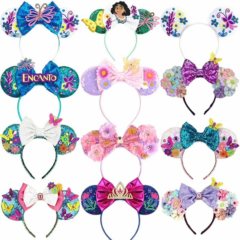 

Disney Encanto Ears Headbands for Girls Kids Mickey Mouse Isabela Mirabel Bows Hairbands Women Hair Accessories Adults Headwear