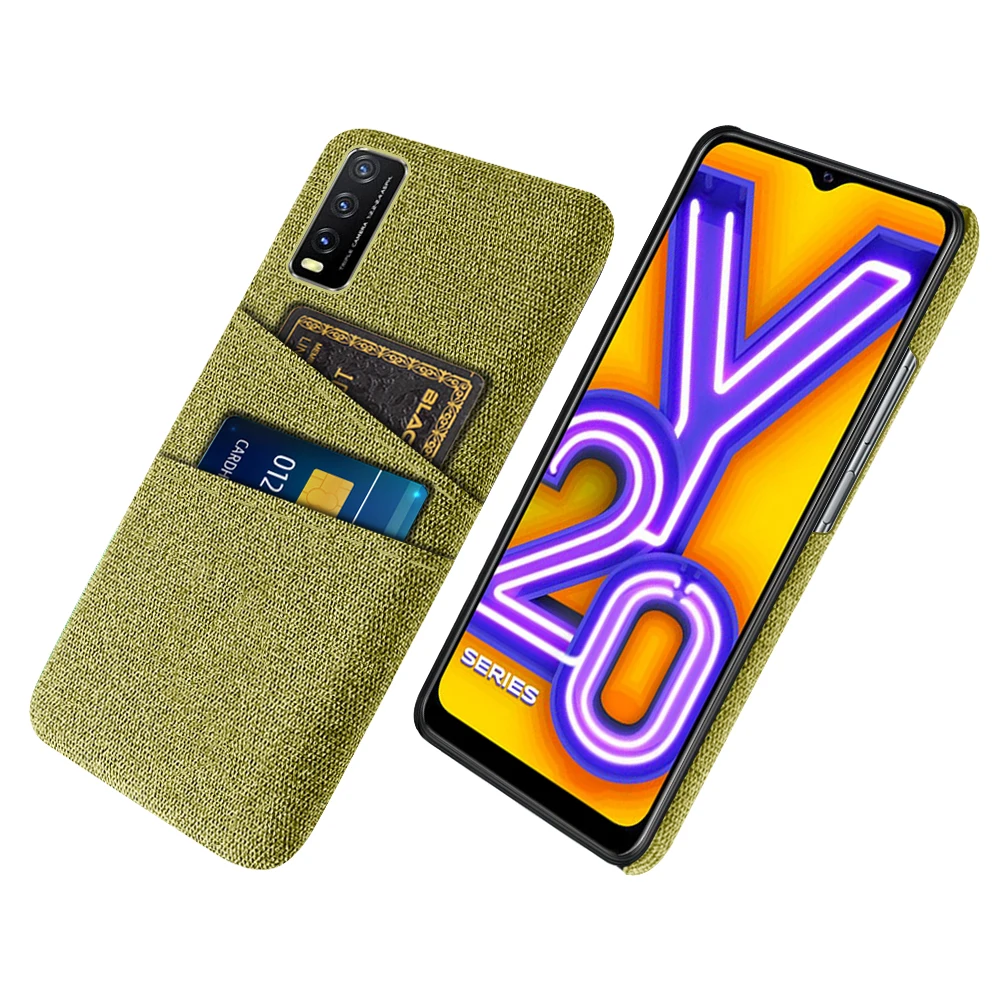 Y20 For Vivo Y20 Y20i 2021 Y20s Case Luxury Fabric Dual Card Phone Cover For Vivo V2029 V2027 Y 20 20s 20i Coque Funda Capa