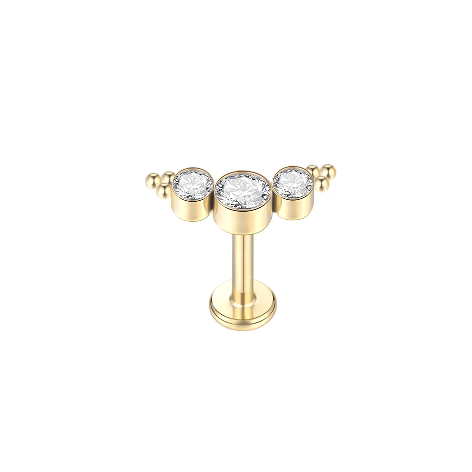 1 Stück G23 Titan Ohr Tragus Knorpel Helix Daith Piercing Ohrstecker für Frauen Innengewinde Labret Piercing Lippenring 16G