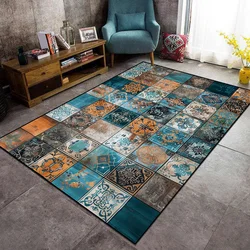 Bohemian Retro Living Room Carpets BOHO Abstract Home Large Rug Hallway Doorway Entrance Door Mat Room Decor Foot Mat Washable