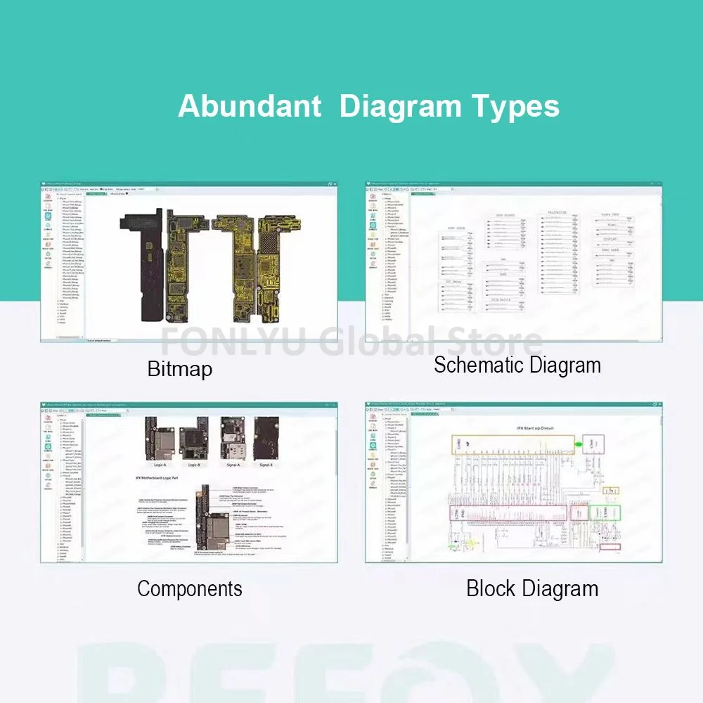 REFOX Schematic Bitmap for Motherboard Repair (iPhone & MacBook & Android Phones)