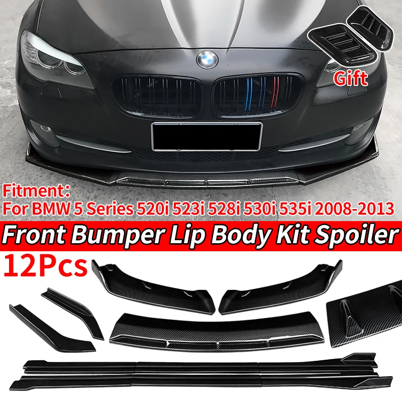 

Car Front Bumper Splitters Lip Body Kit Spoiler Side Skirts Extensions Wrap Angle For BMW 5 Series F18 F10 520i 530i 2008-2013