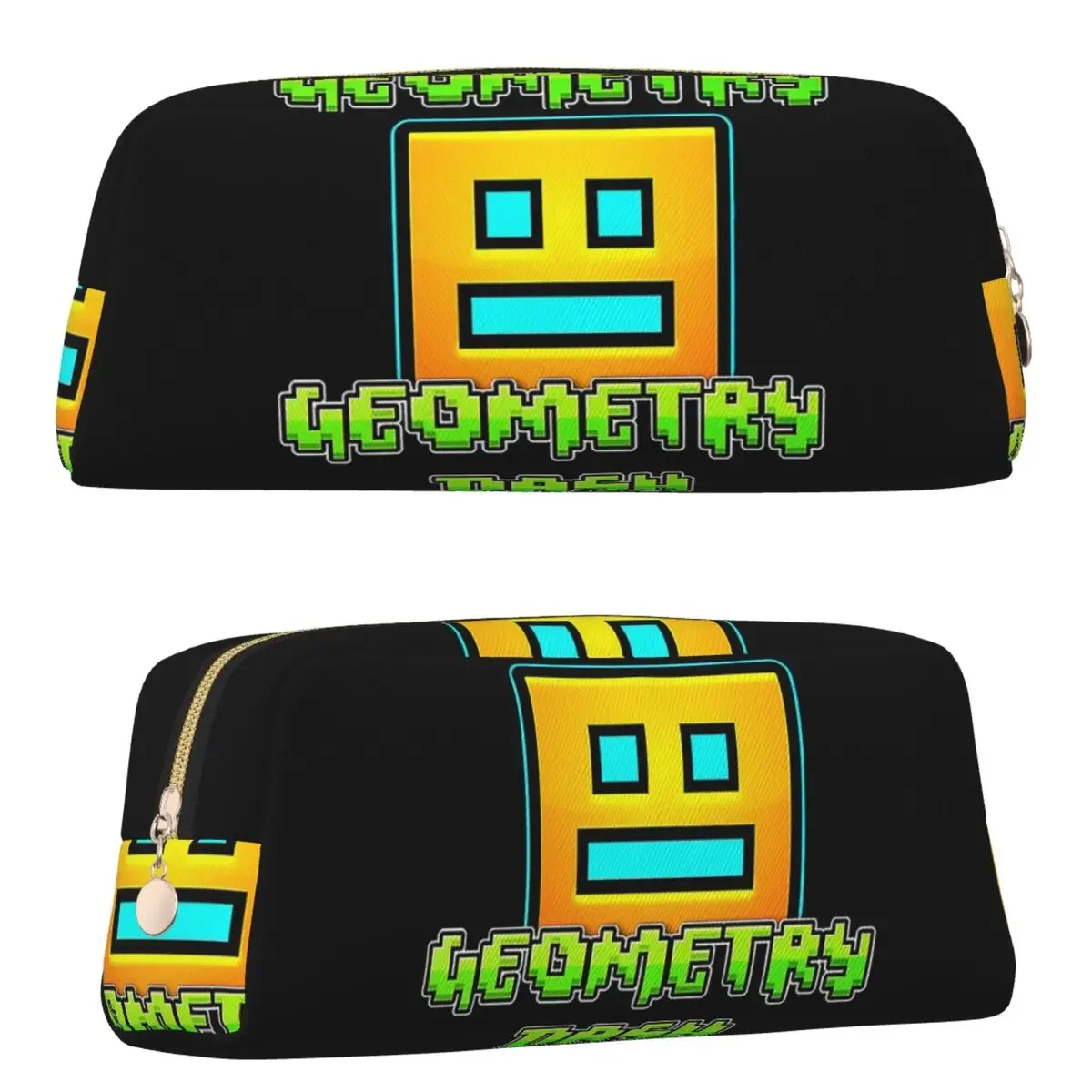 Video Game Geometry Dash Pencil Cases for Students Gifts Pen Box Pencil Bag Large Storage Pencil Pouch Pen Holder
