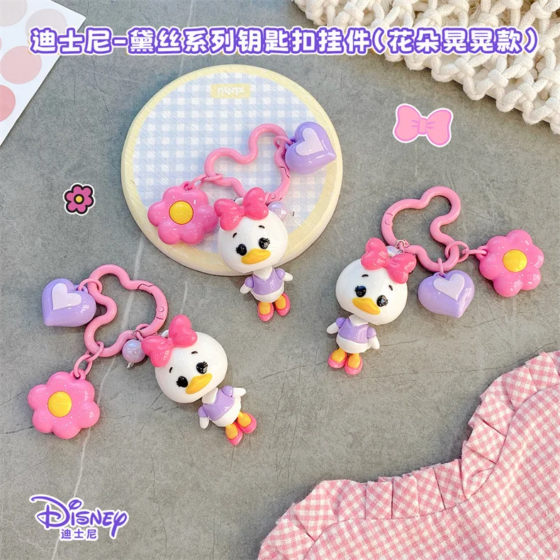 Genuine Disney Keychain Mickey Minnie Goofy Donald Duck Daisy Duck Pluto Anime Action Figure Toy Dangling Series Keyring Pendant view 5