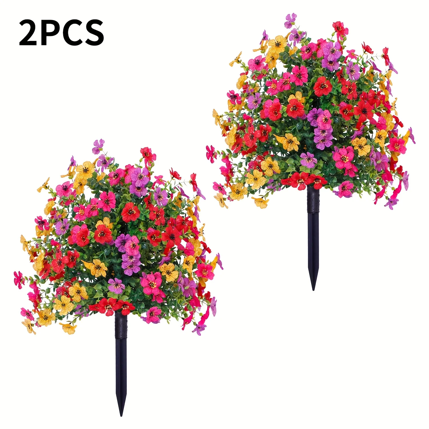 2 stuks, kunstplantbloemen, geschikt voor binnenplaatsdecoratie, binnenhuisdecoratie, balkon, kunstbomen
