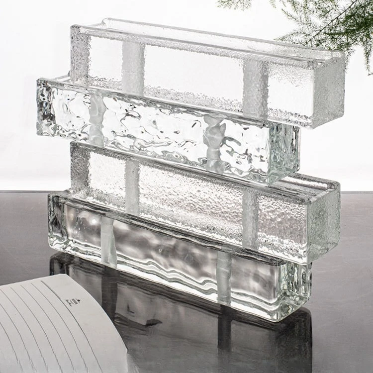 Long Punched Crystal Glass Brick Pattern Brick Light Transmission Opaque Villa Hotel Sales Department Background Wall