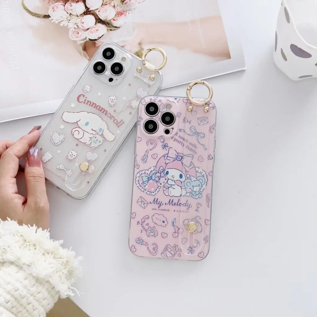 My Melody For Xiaomi Redmi 8 9 10 11 A Note 7 8 9 10 11 12 S Pro Case Wrist Strap Holder