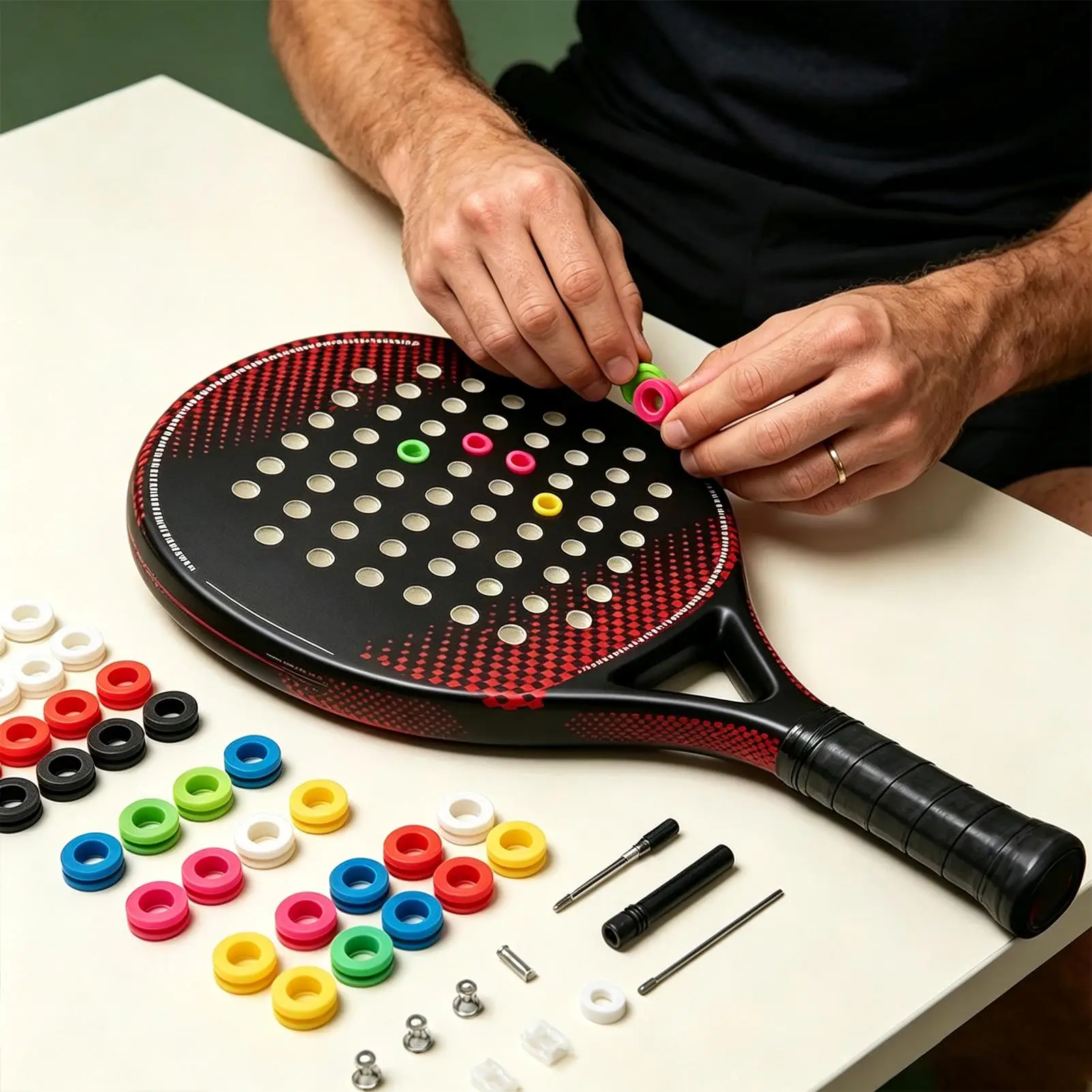 Tennis Dampener 15 Pieces Badminton Paddle Vibration Reducer Tennis Vibration Damper For Outdoor Court Gym Tournament Match