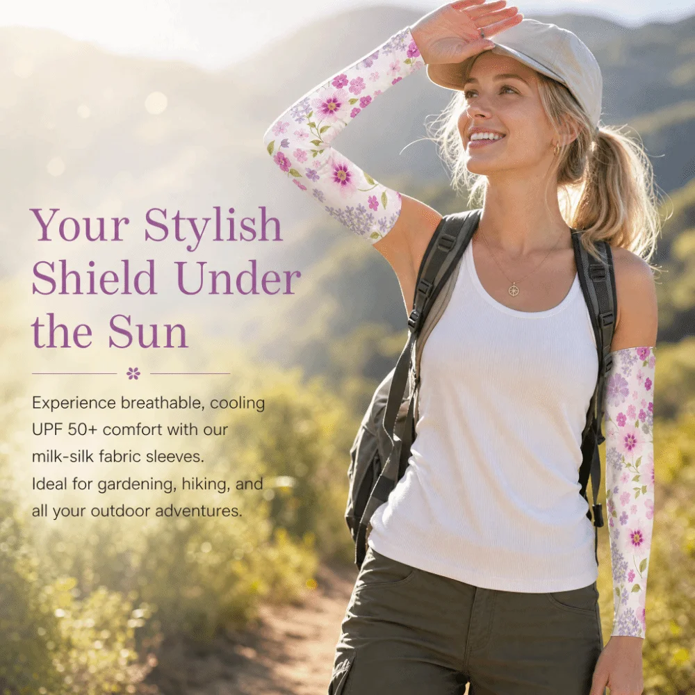 Portable UPF 50+ Gardening Sleeves Breathable Quick-Dry Cooling Sleeves Stretchable UV Protection Sleeves Fishing