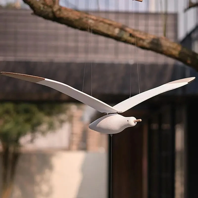 

Wood Flying Seagull Ceiling Pendants Household Seagulls Aesthetics For Living Room Bedroom Hanging Ornaments