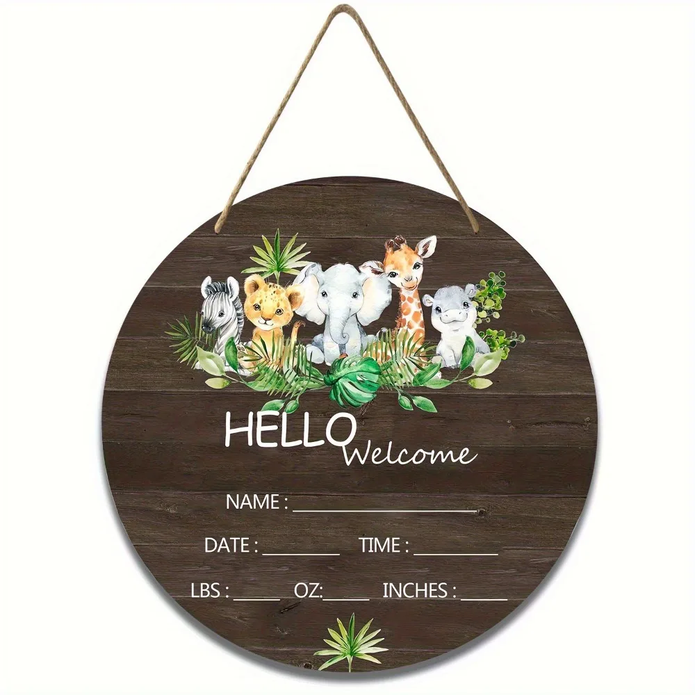 Round Minimalist Wooden Hanging Ornament Wall Door Decor For Lounge Pub Shop Home Holiday Decorative Gift