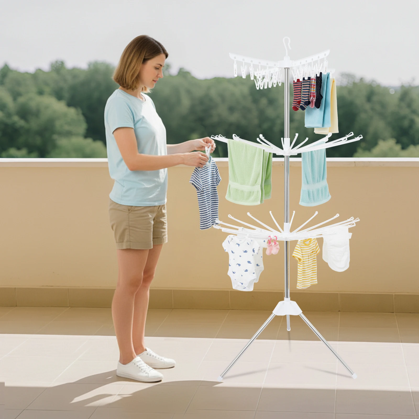 

Компактная вращающаяся сушилка для белья – Набор бытовых принадлежностей в форме зонта для свитеров, носков, полотенец и детской одежды