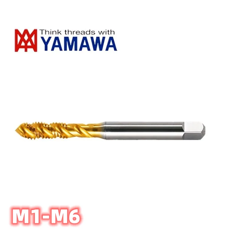 YAMAWA HSSE Metric With TIN Spiral Fluted Tap M1M1.5M1.6M2M2.2M2.5M3M3.5M4M5M6  Machine Screw Fine Thread Taps