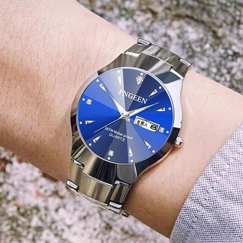 FNGEEN Top Brand Luxury Watch Men Quartz Watch For Lovers Luxury Fashion Stainless Steel Wristwatch 30M Waterproof Men Watches