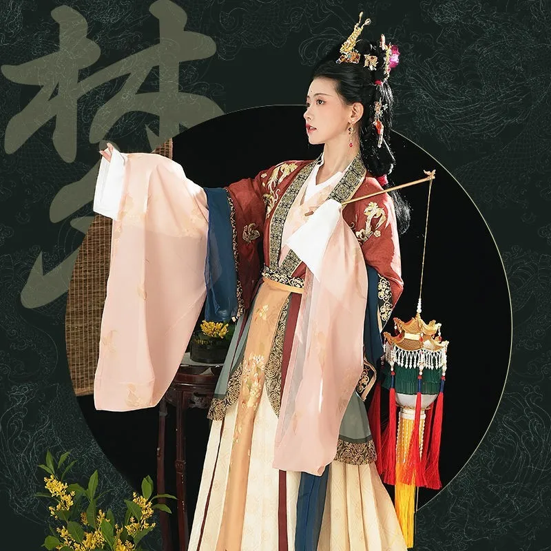 

Women's Embroidered Han Chinese Clothing Wei and National Fashion Hanfu Waist Temperament Dress