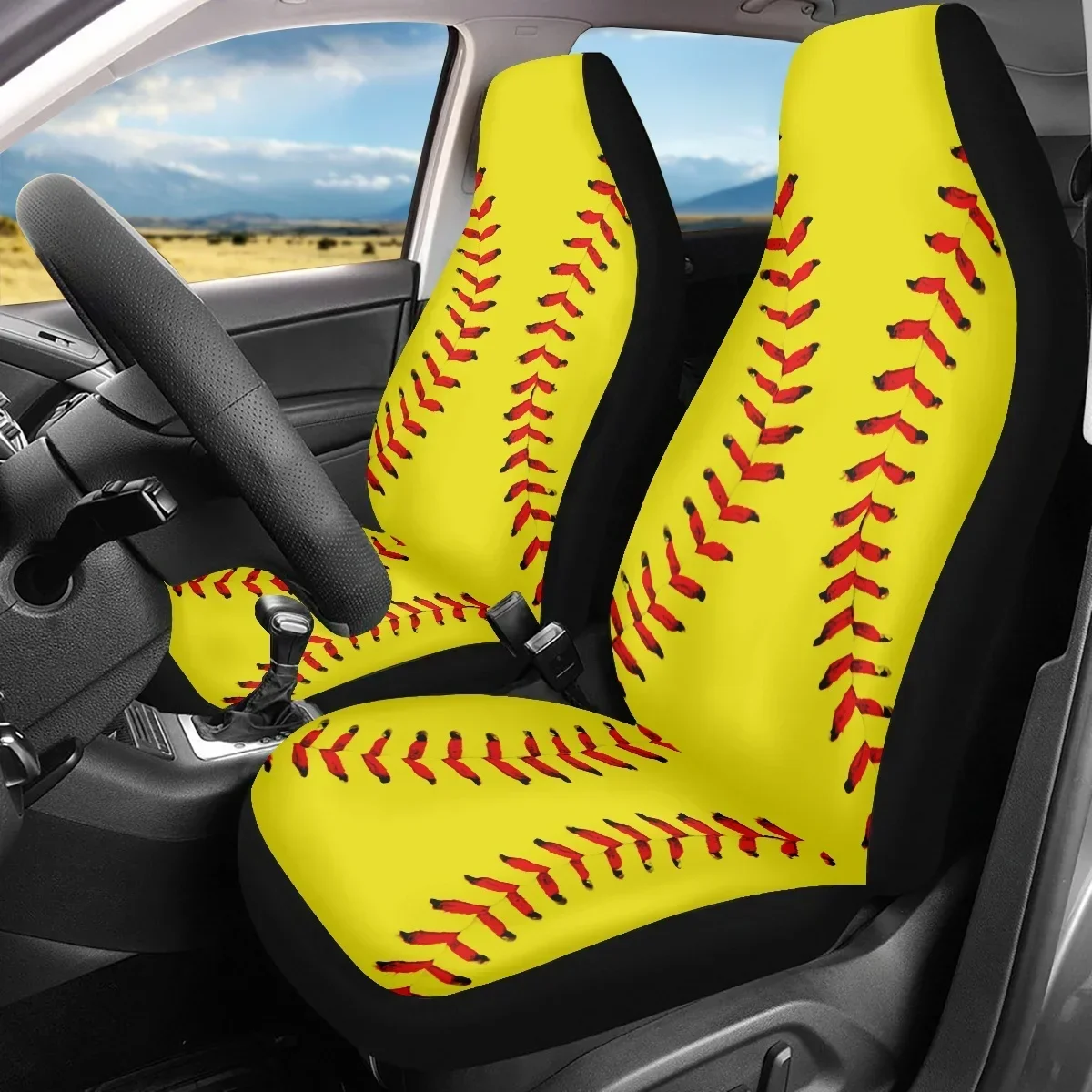 Car Accessories Yellow Rugby Design Comfortable Automobile Seats Protector for Car Non-skid Vehicle Seat Cushion Seat Protector