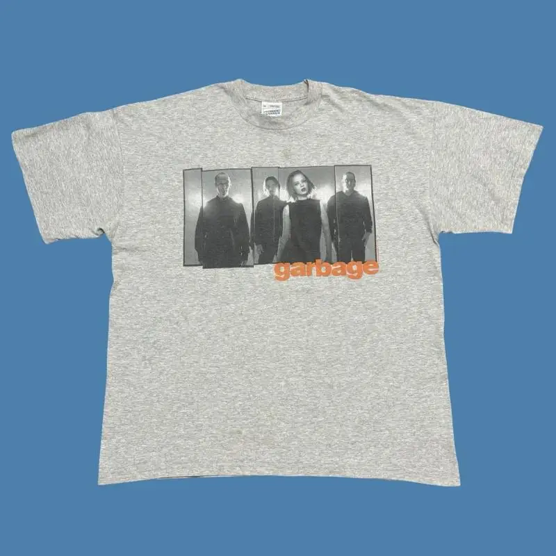 Vintage Garbage Shirt Mens XL Gray 90s Tour Screen Stars Concert Rock Band Tee
