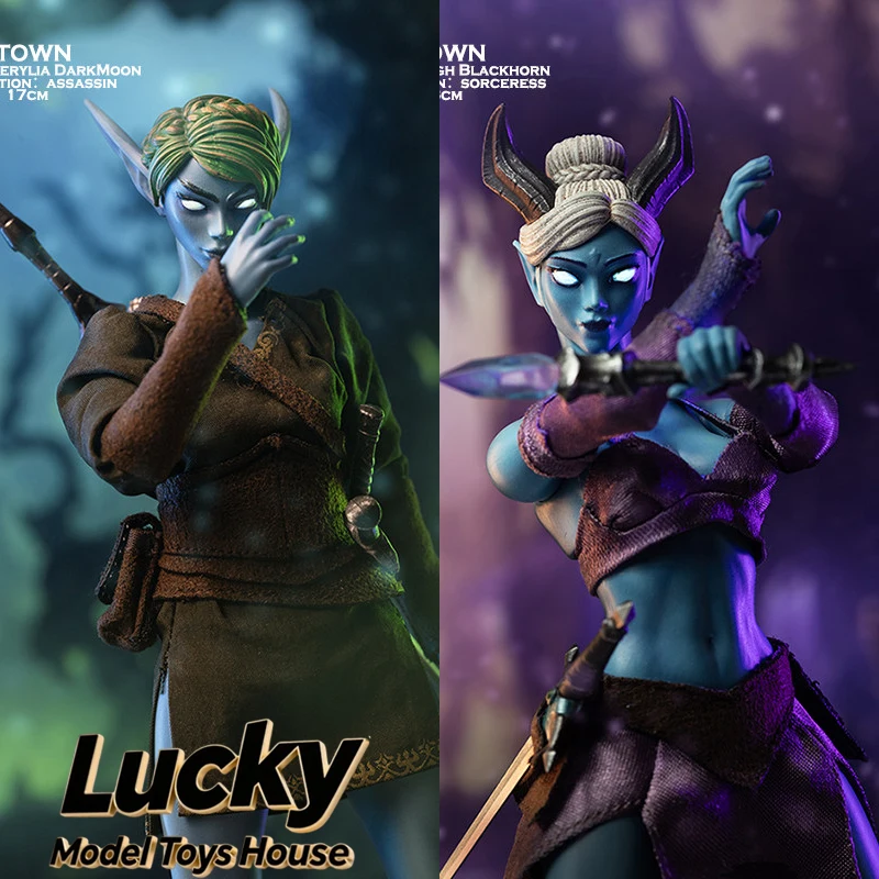 1/12 Green Hair Assassin Berlia Darkmoon Blackhorn Urugh Sorceress Fairy Female Action Figrue Oak Town Simulation 6inch Soldier