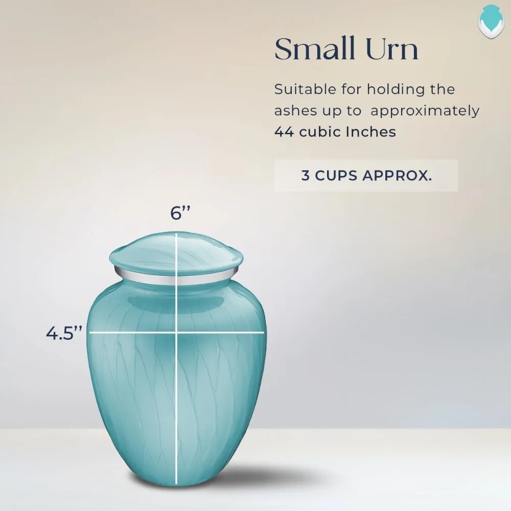 جرة حرق مخصصة لصيد الأسماك باللون الأزرق الفاتح اللؤلؤي للرماد البشري، مناسبة للرجال والنساء، تحمل ما يصل إلى 44 رطلاً