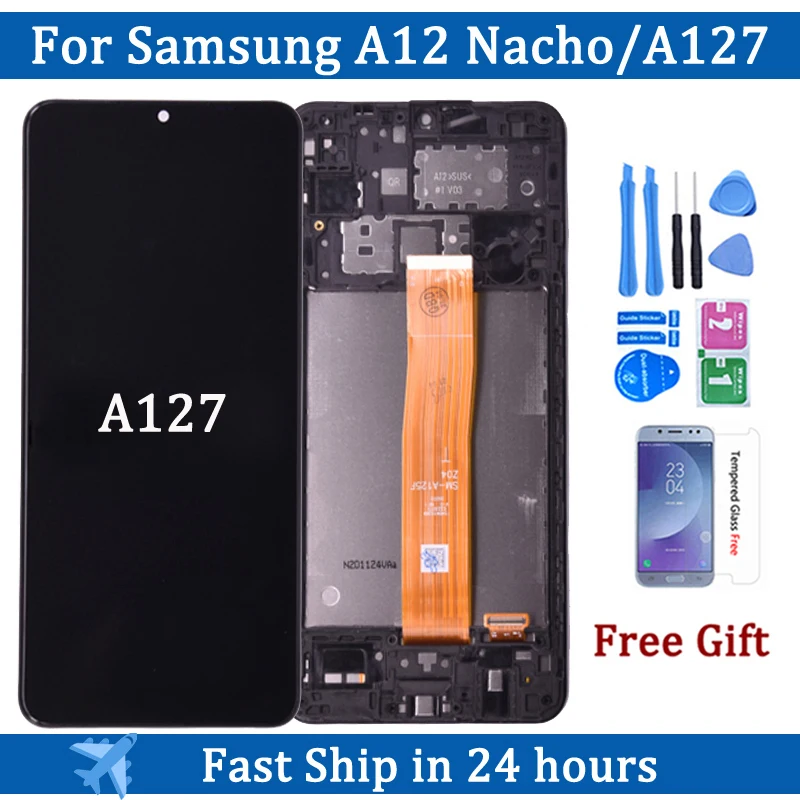 

6.5" For Samsung A12 Nacho A127 LCD A12 A125 with frame Touch Screen Digitizer LCD For Samsung SM-A127F A127F/DS Display