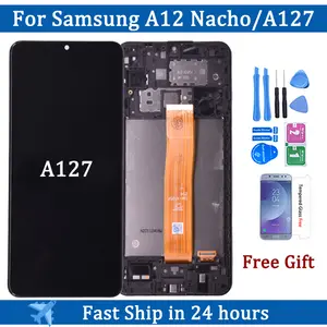 Bilashmart 6.5 Samsung A12 Nacho A127 LCD A12 A125 with frame Touch Screen Digitizer LCD Samsung SM A127F A127F/DS Display