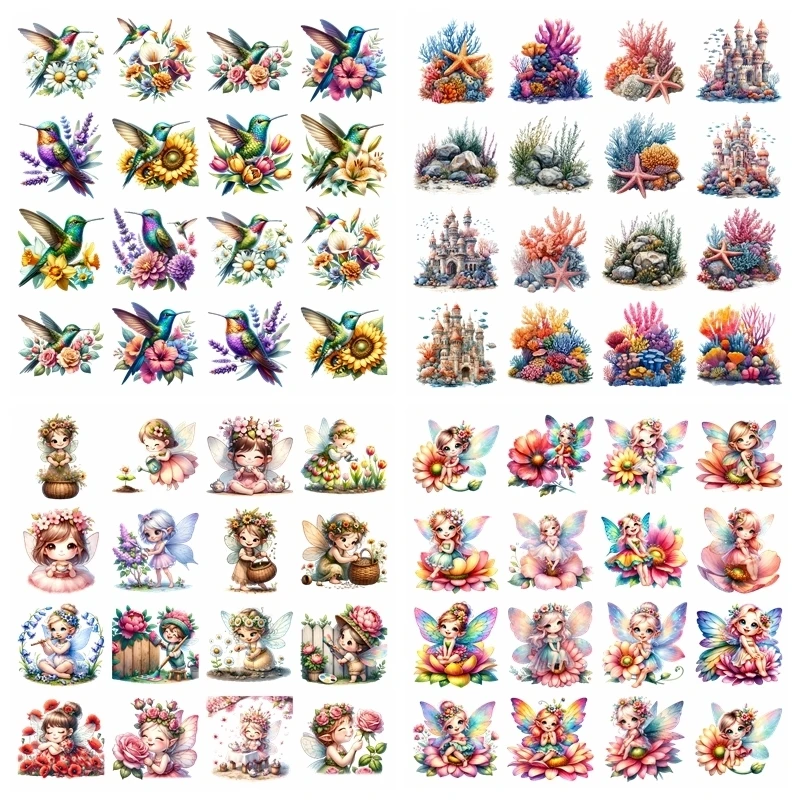 Cartoon Love Yoga Grandma set heat transfer iron on printing vinyl stickers T-shirt stickers DIY Toy doll clothing decoration