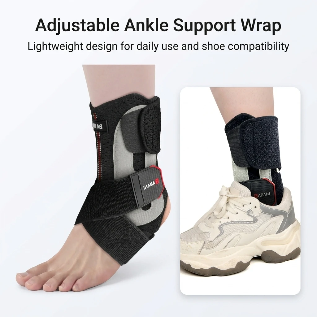 Adjustable Ankle Brace For Sprain Recovery foot Support wraps With Rigid Sports walking Breathable Protection sleeves