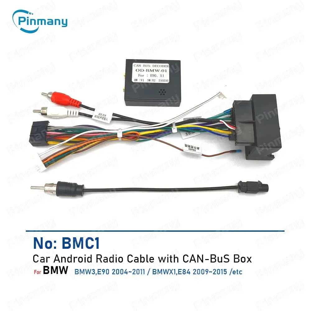 

Car stereo Cable Adapter Android head Unit Power Wiring Harness connector CAN Bus Decoder BMC1 For BMW 1 F20 F21 BMW3 E90 X1 E84