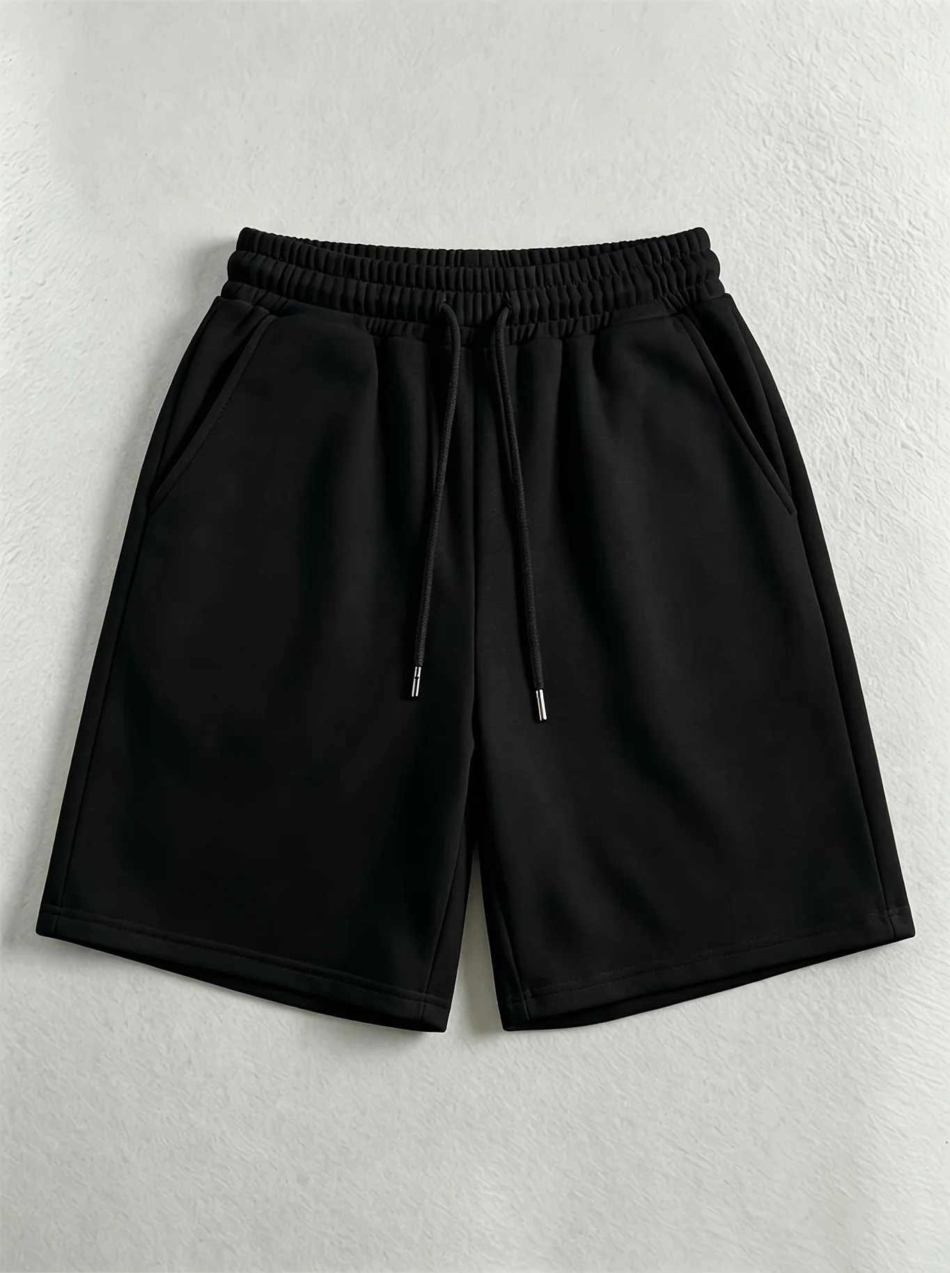 Pantalones cortos deportivos con cintura elástica y cordón, de estilo informal, con bolsillos, ideales para hacer ejercicio en casa, para el uso diario y para actividades al aire libre.