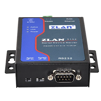 Zlan5102 Seriële Apparaatserver Is Een Industriële Converter Voor Rs232/485 En Tcp/ip-Protocol