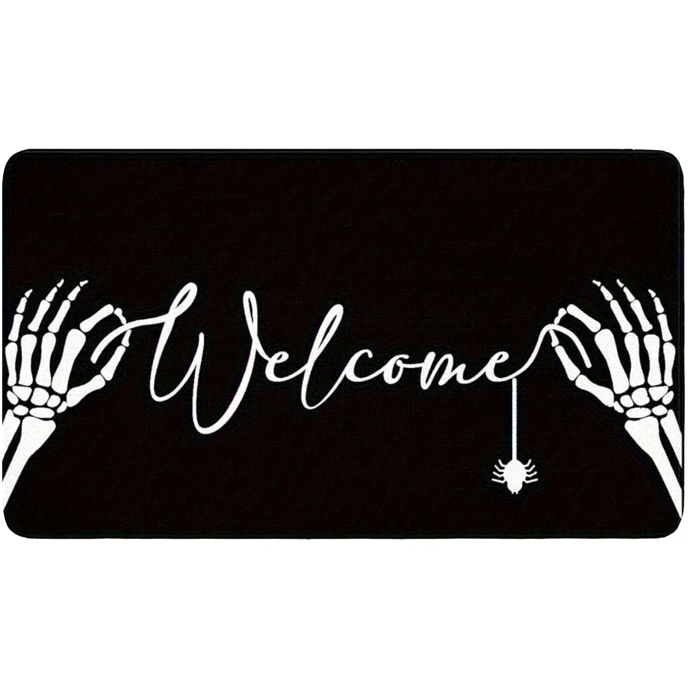 

Halloween Door Mat 30 * 17 Inch Skull Doormat Indoor Outdoor Entrance Floor Mat Non Slip Halloween Decor Rubber Welcome Mats